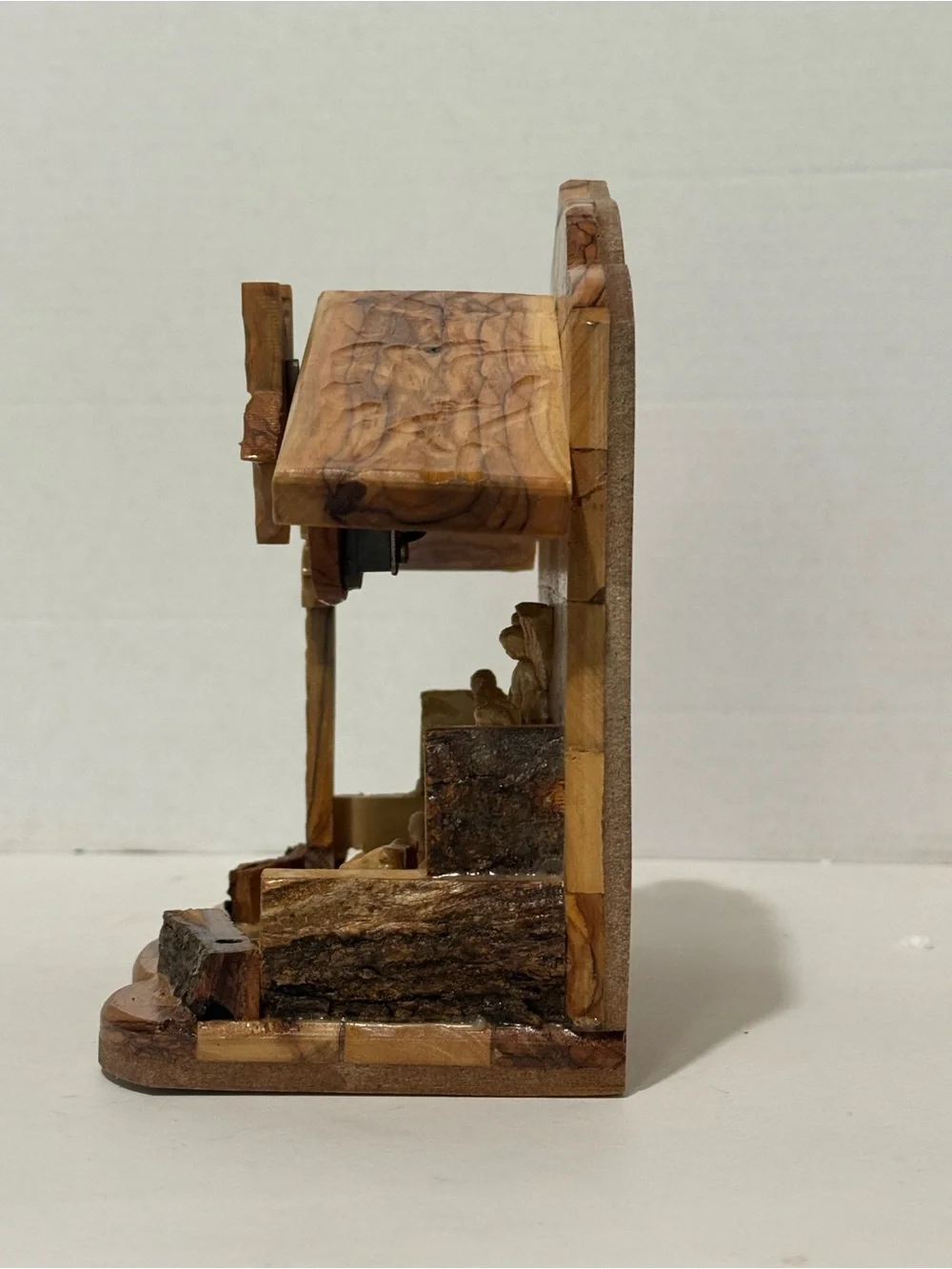 Hand-Carved Wood Nativity Scene - Brown Holiday Decor